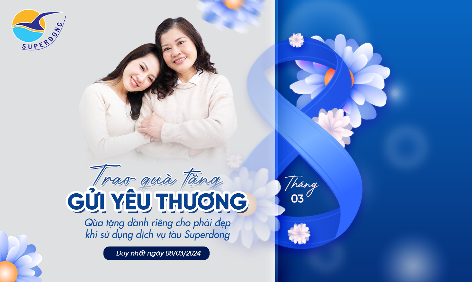 Quà Tặng Đặc Biệt Dành Cho Phái Đẹp Khi Đi Tàu Superdong Ngày 08/03