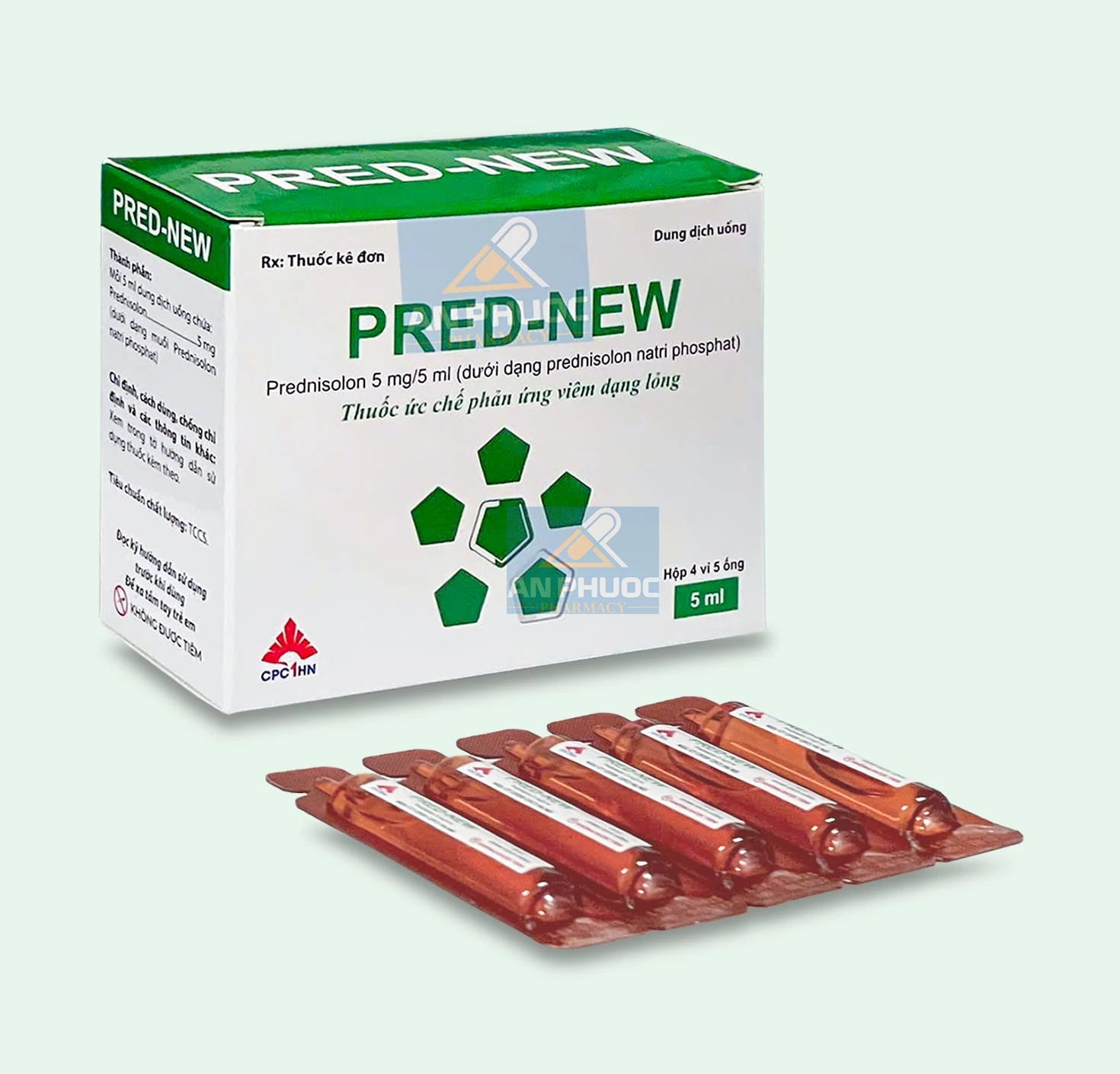 Thuốc ức chế phản ứng viêm dạng lỏng Pred-new® 5mg/5ml | Hộp 20 ống