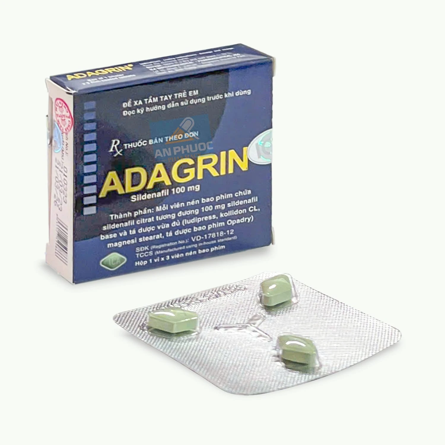 Thuốc điều trị rối loạn cương dương Adagrin® (sildenafil) 100mg