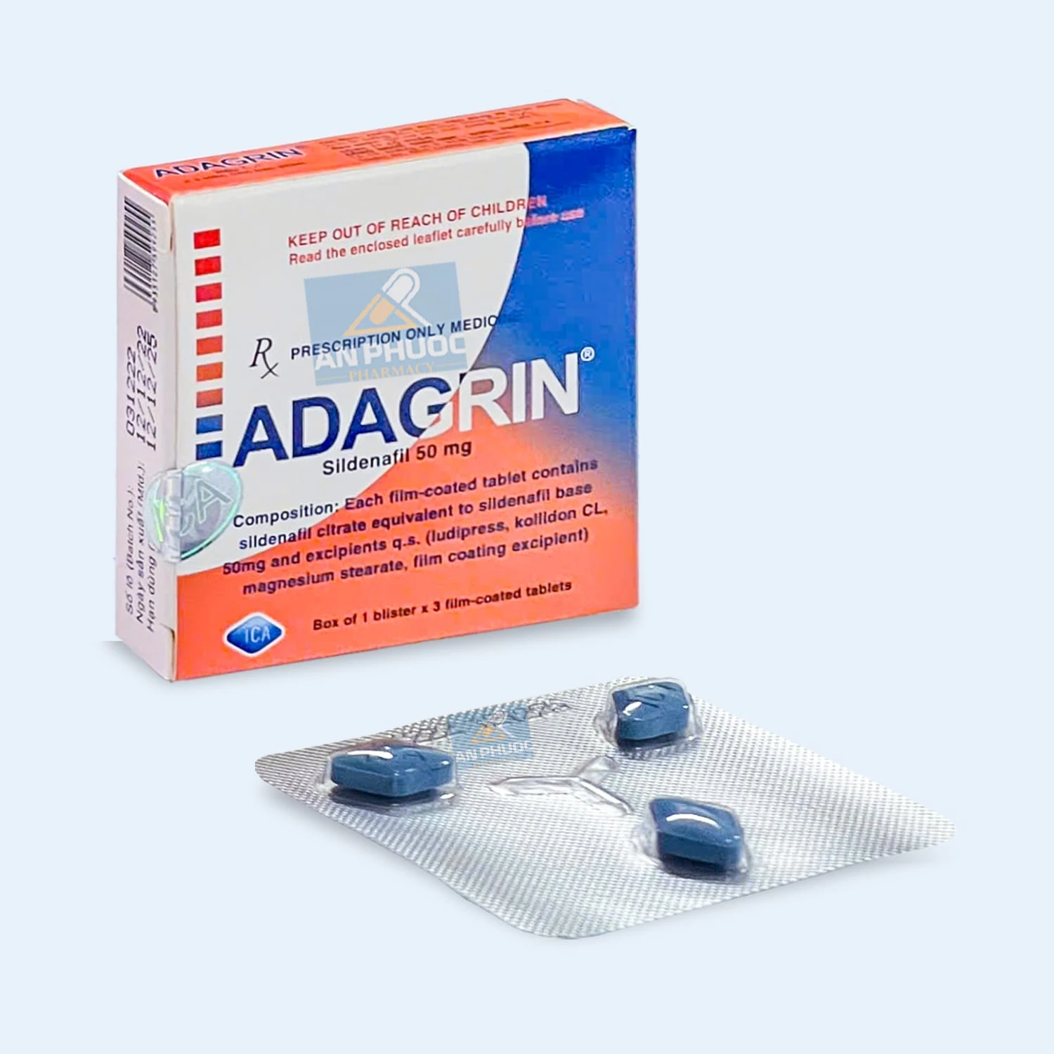 Thuốc điều trị rối loạn cương dương Adagrin® (sildenafil) 50mg