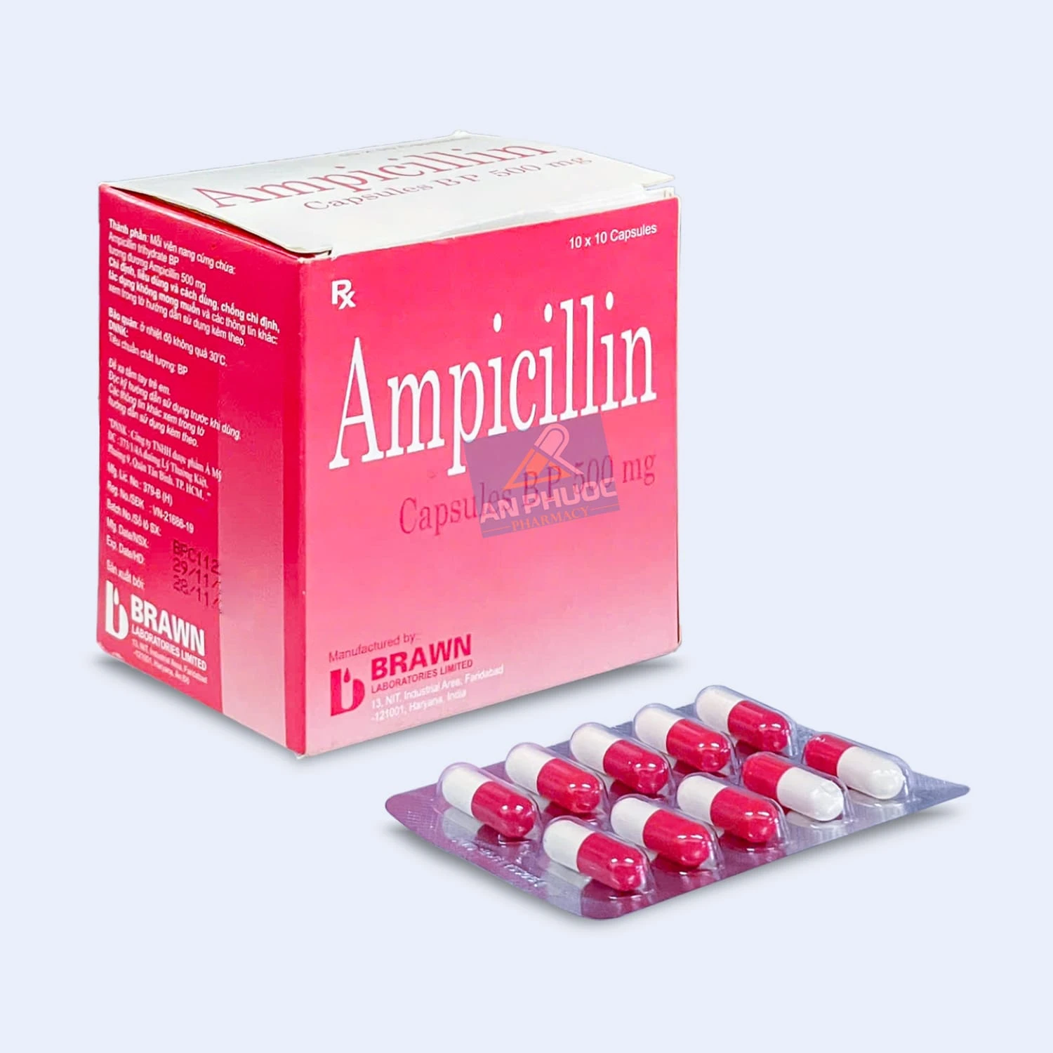 Thuốc kháng sinh Ampicillin® Brawn 500mg