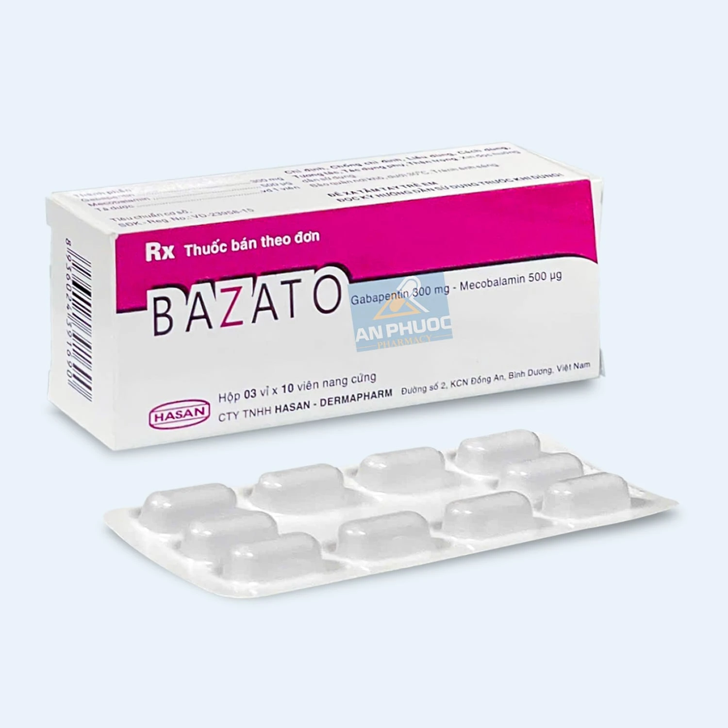 Thuốc trị bệnh lý thần kinh ngoại biên Bazato® (gabapentin, mecobalamin)