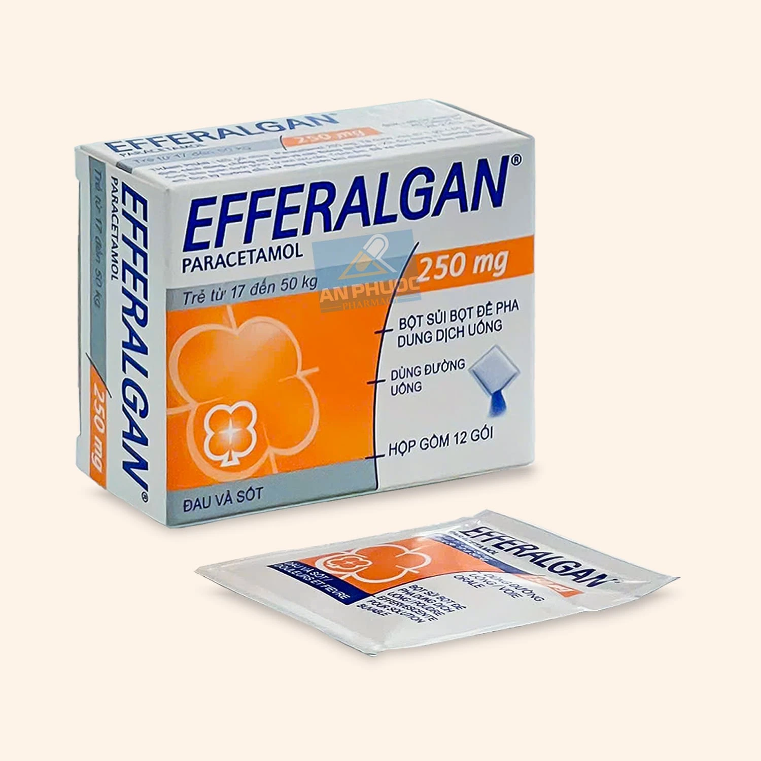 Thuốc bột sủi hạ sốt Efferalgan® (paracetamol) 250mg