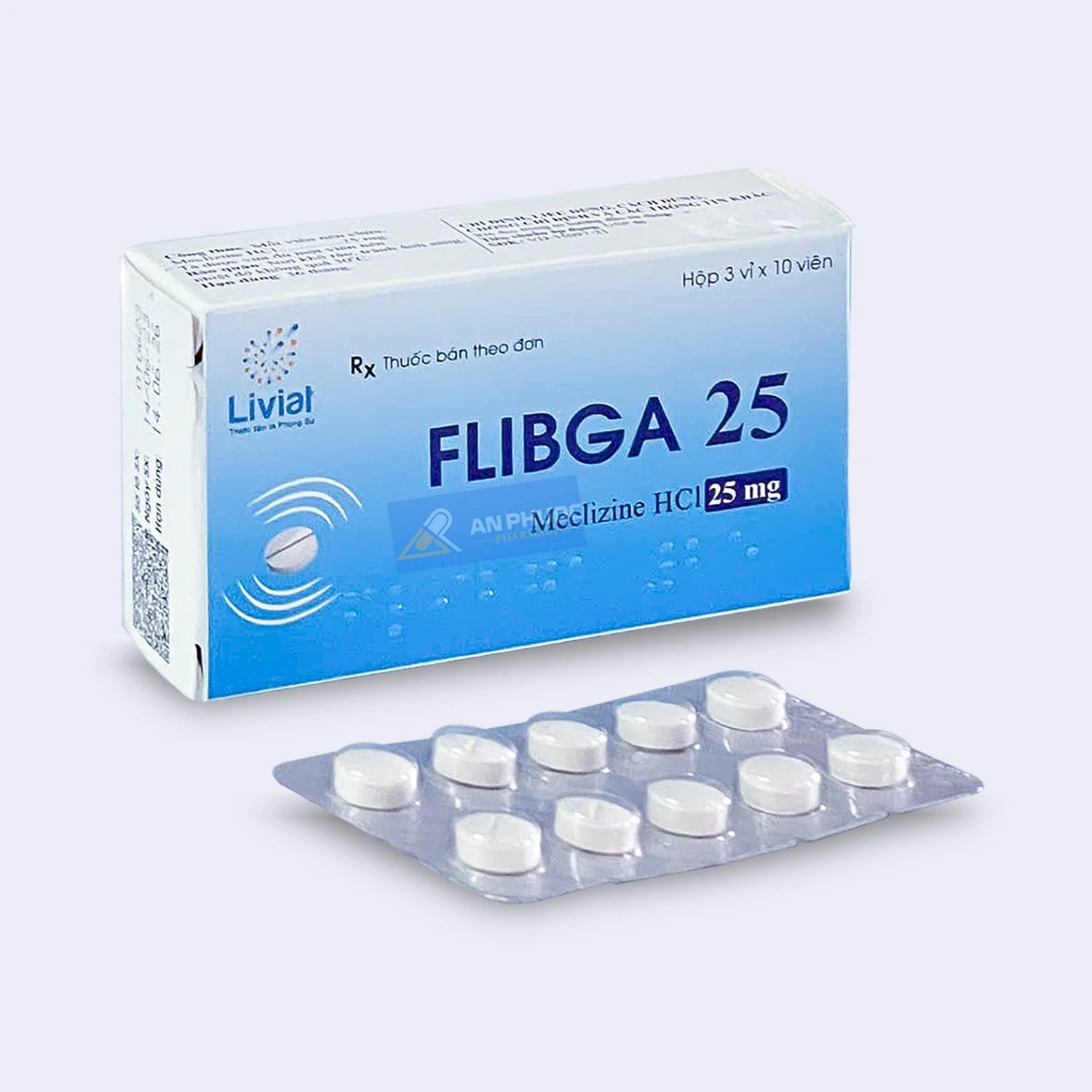 Thuốc Flibga® 25mg, (meclizine), Hộp 30 viên