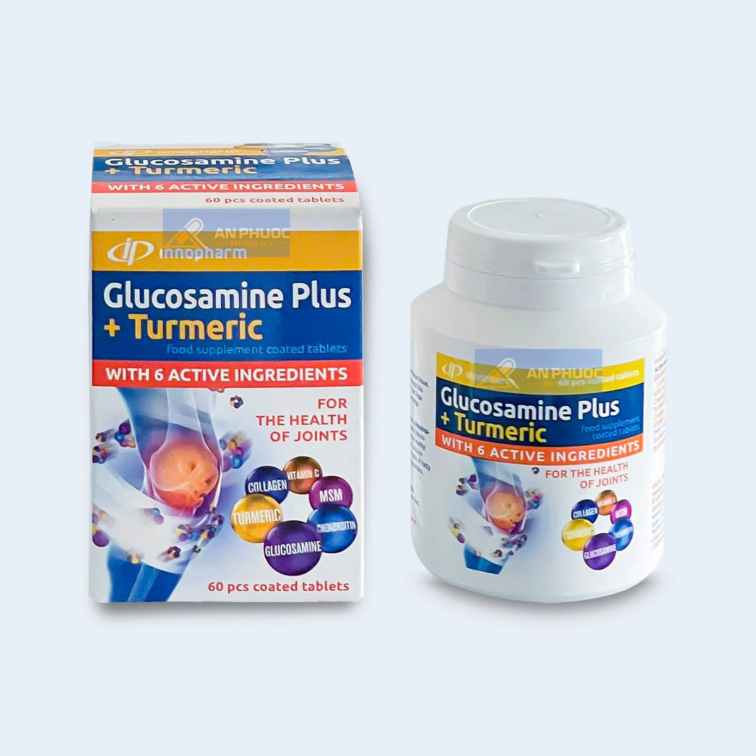 Glucosamine® plus + Turmeric - Giảm đau nhức xương khớp, Lọ 60 viên