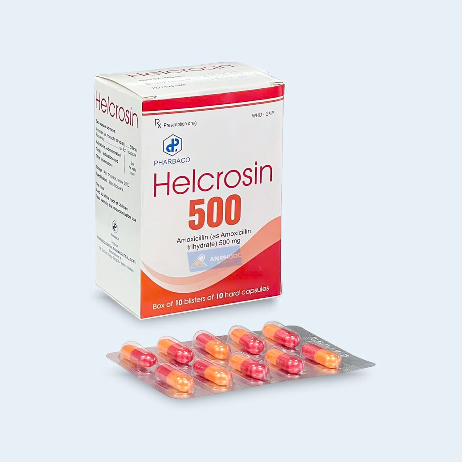Thuốc Helcrosin® 500mg, (Amoxcillin), Hộp 100 viên
