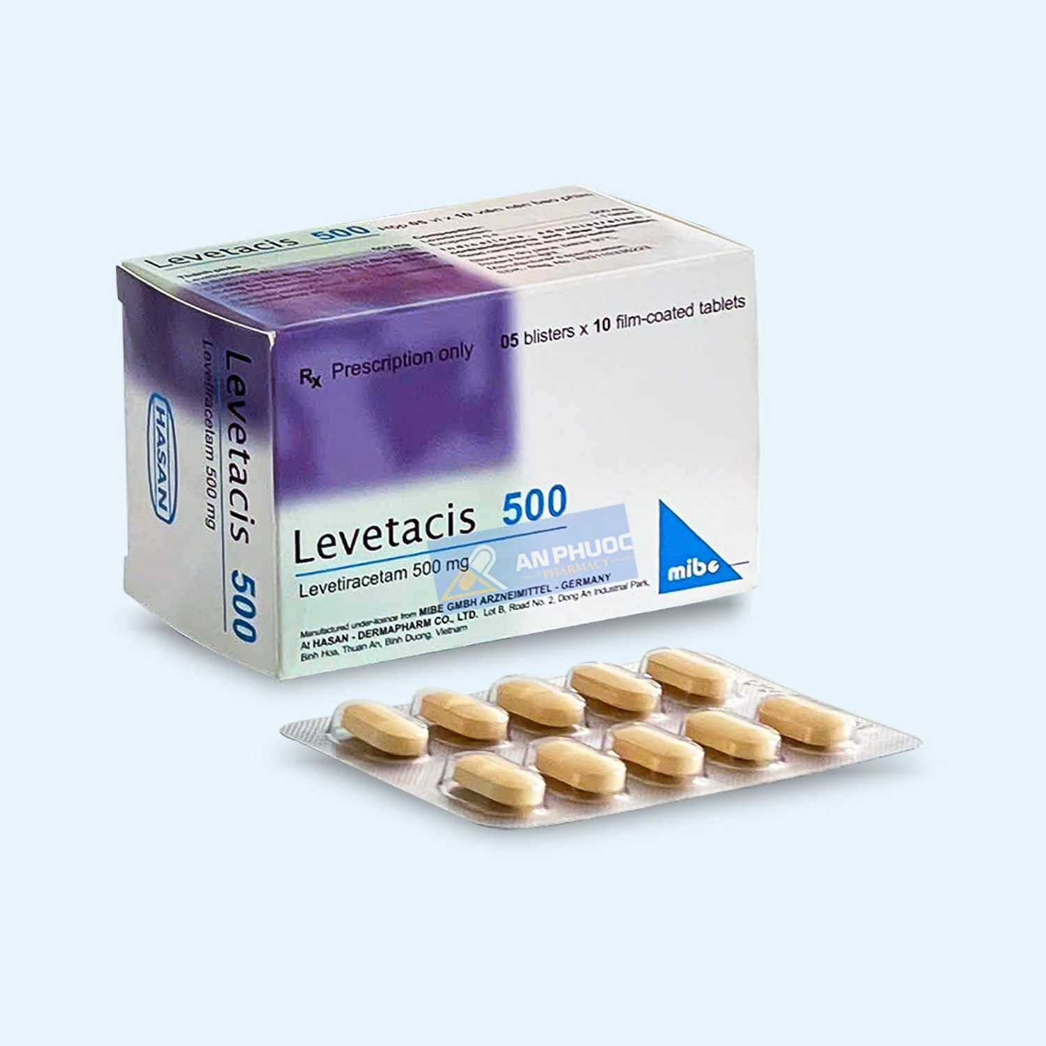 Thuốc Levetacis® 500mg, (levetiracetam), Hộp 50 viên