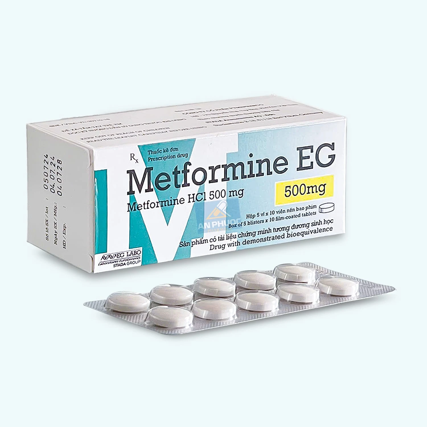 Thuốc điều trị đái tháo đường Metformin EG® 500mg