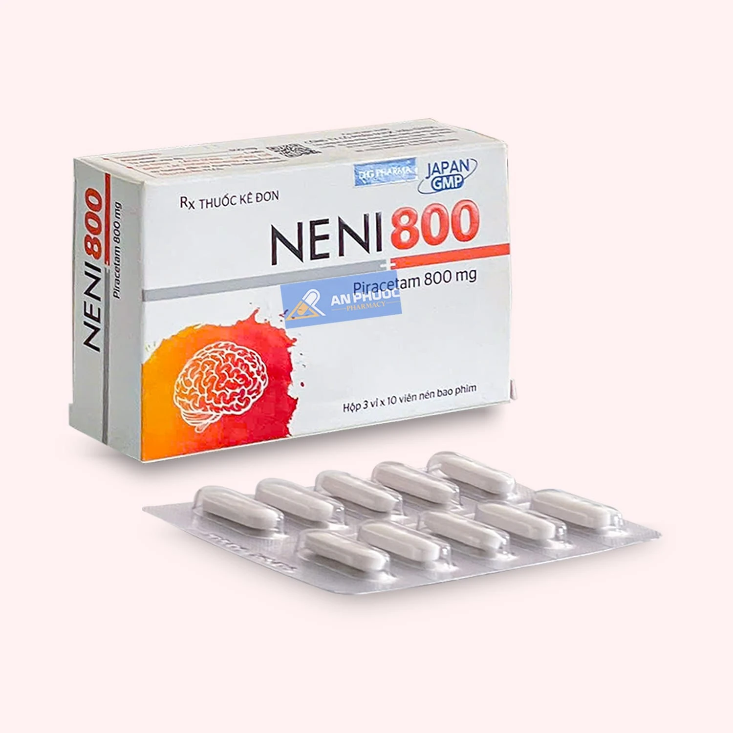 Thuốc Neni® 800mg, (piracetam), Hộp 30 viên