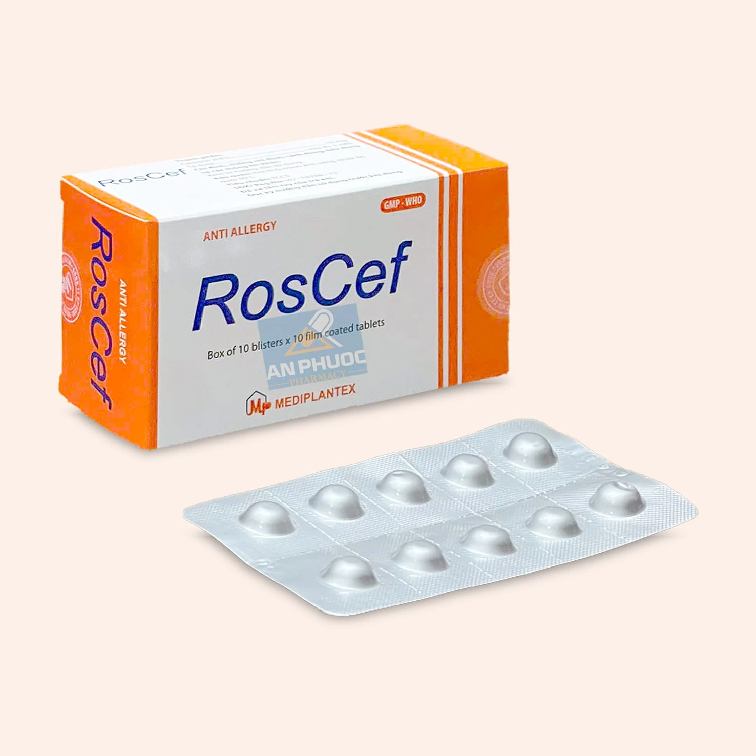 Thuốc chống dị ứng Roscef® (cetirizine) 10mg