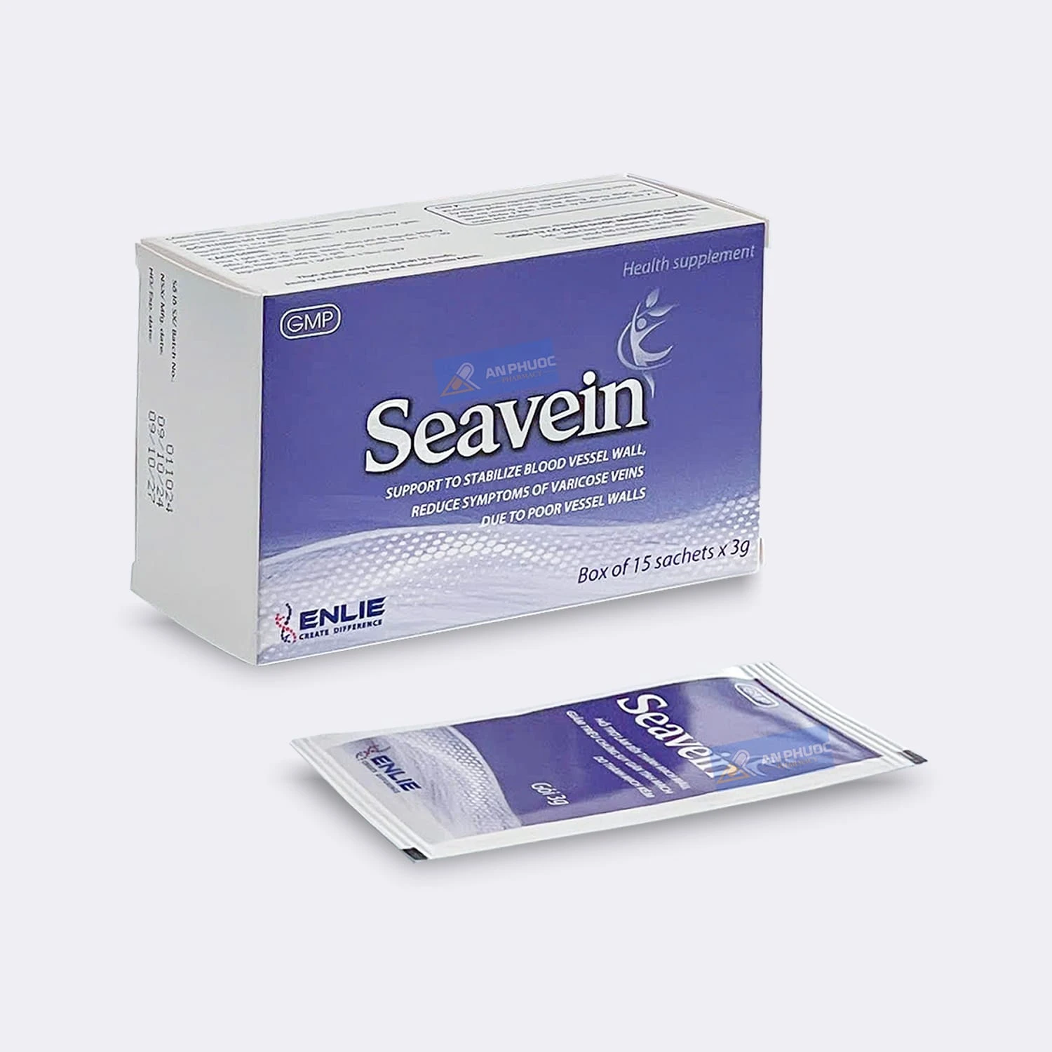 Seavein® - Giảm triệu chứng suy giãn tĩnh mạch, Hộp 15 gói