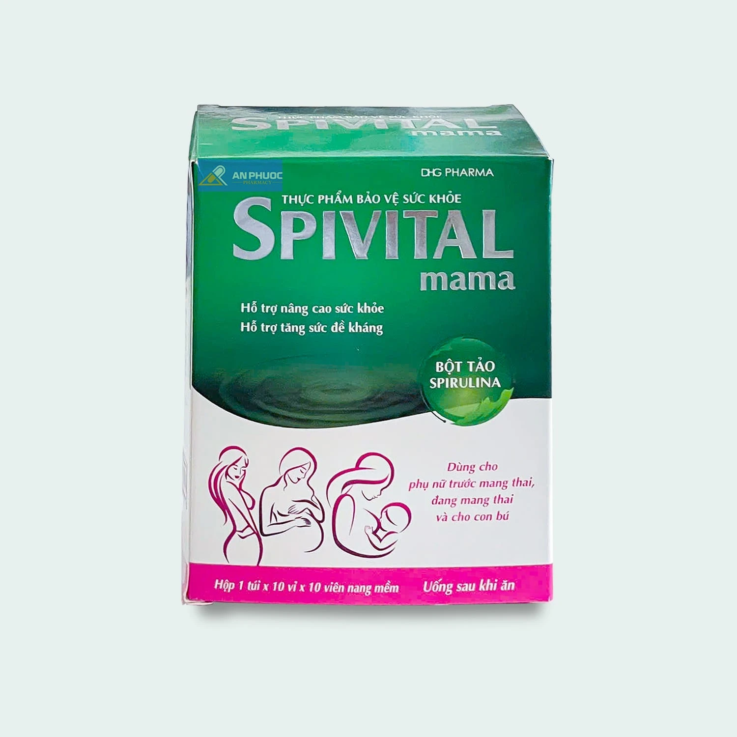 Spivital Mama® - Bột tảo Spirulina dùng cho phụ nữ mang thai | Hộp 100 viên