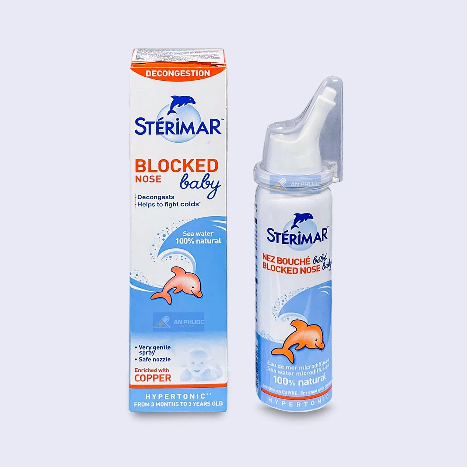 Xịt mũi Sterimar blocked nose baby, giảm nghẹt mũi nhanh chóng cho bé, chai 50ml