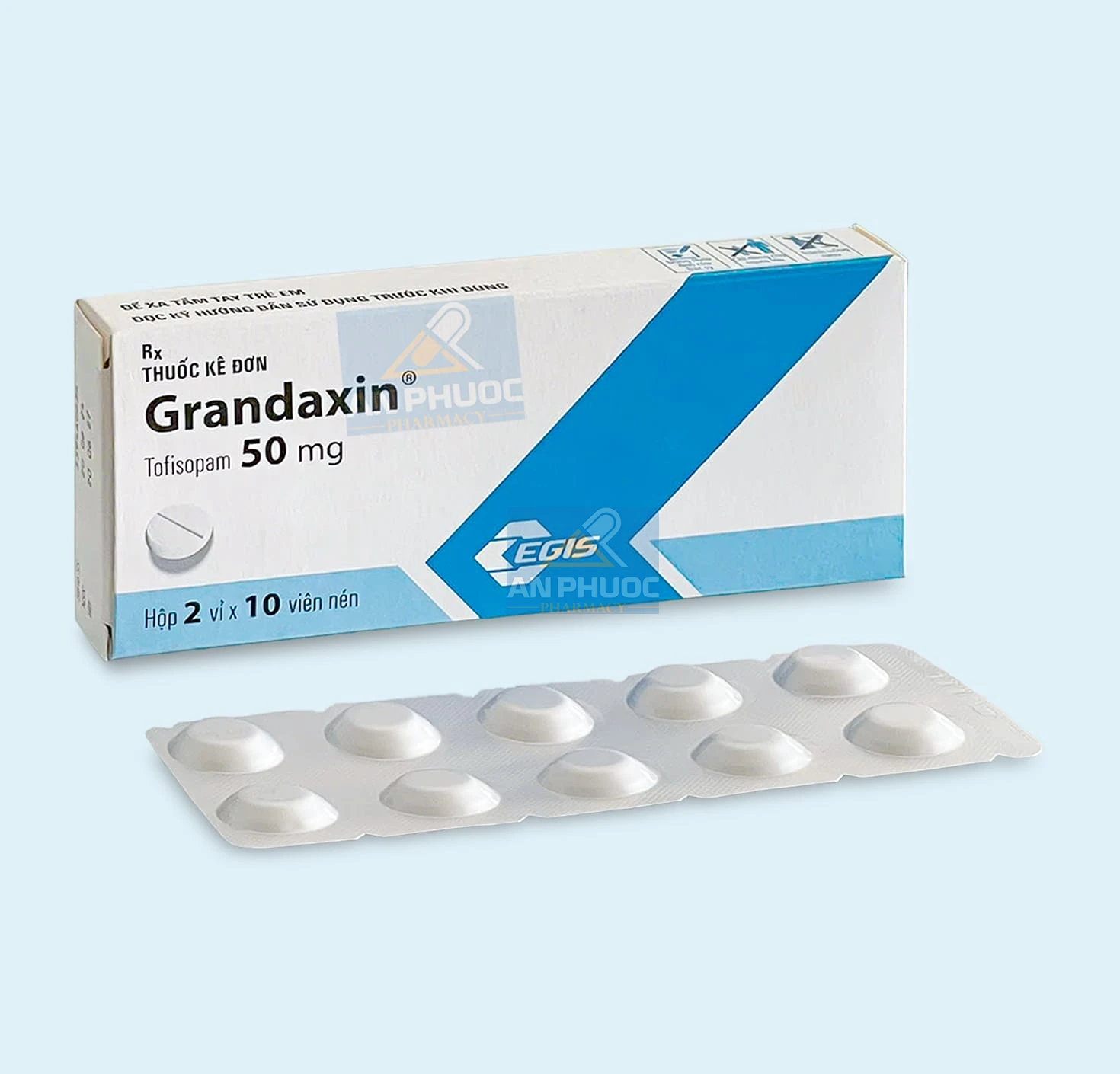 Thuốc điều trị lo âu Grandaxin® 50mg | Hộp 20 viên