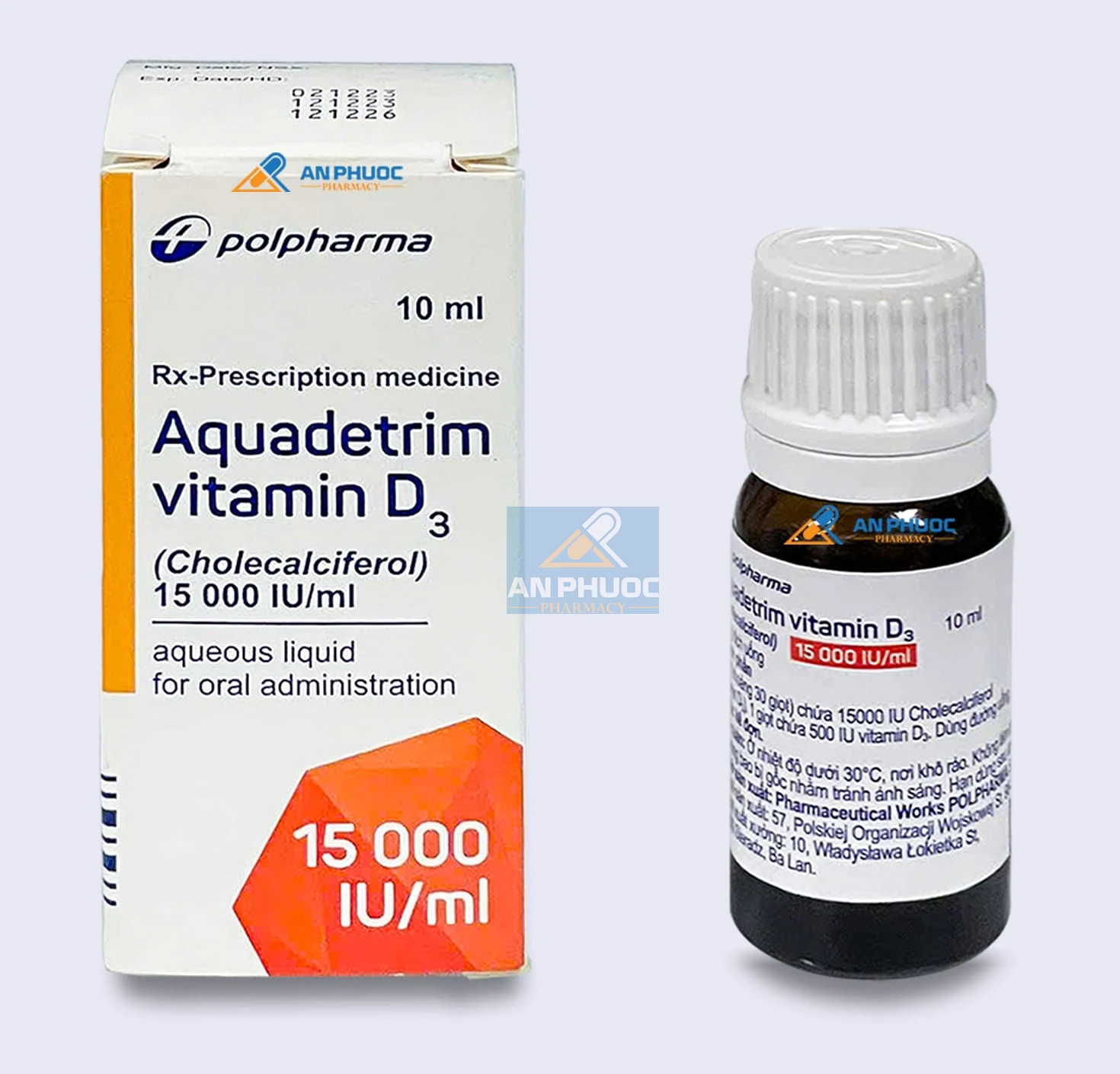 Thuốc dự phòng & điều trị còi xương Aquadetrim® vitamin D3 15000 IU/ml | Lọ 10ml