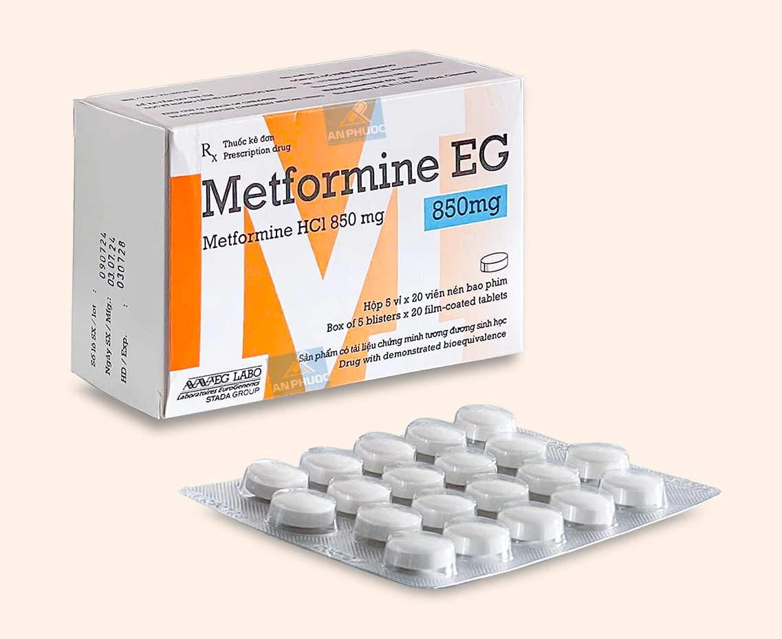Thuốc điều trị đái tháo đường Metformine EG® 850mg
