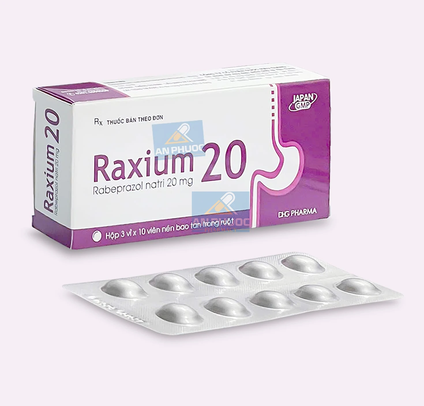 Thuốc điều trị đau dạ dày Raxium® 20mg | Hộp 30 viên