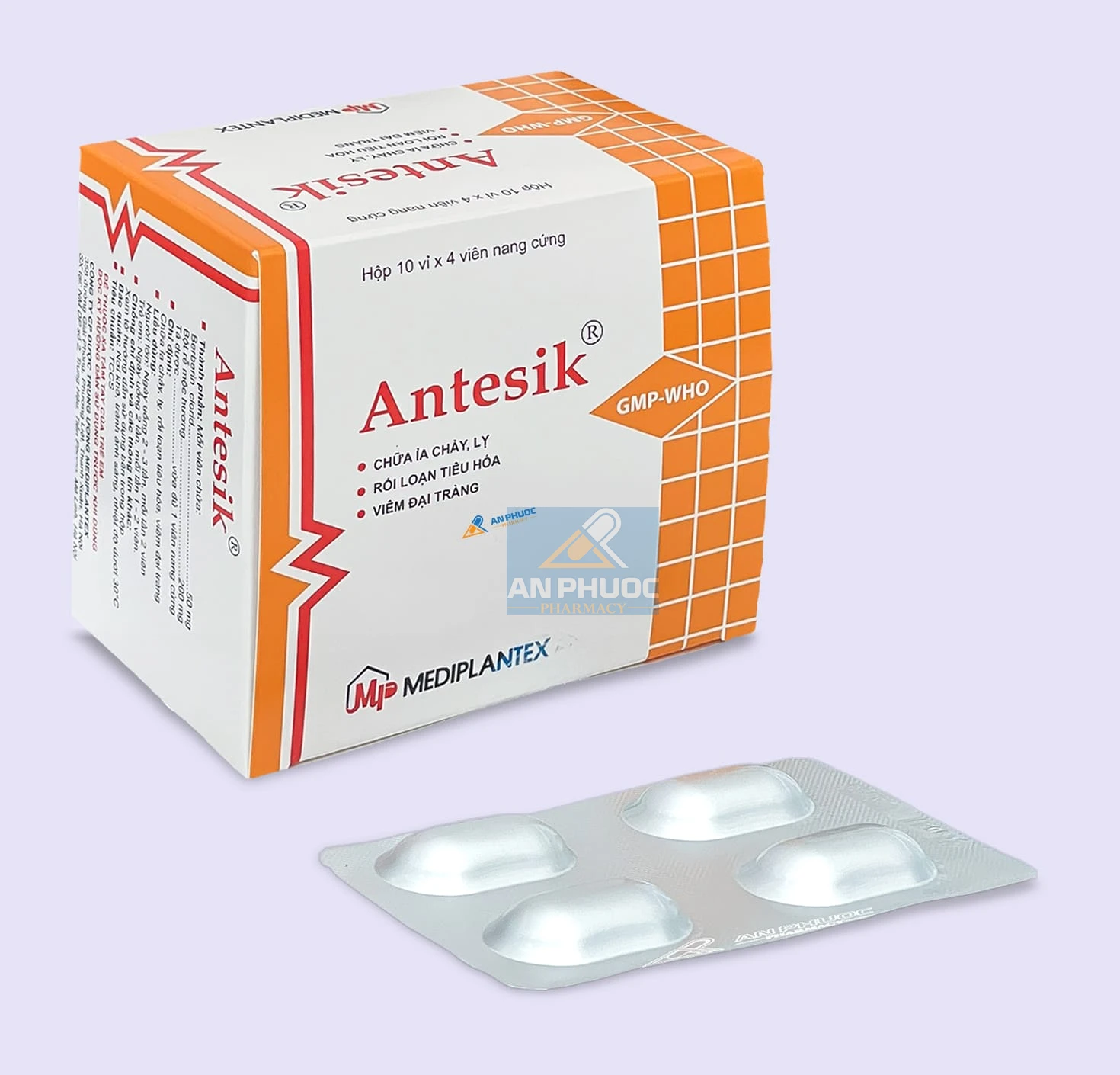 Thuốc trị tiêu chảy lỵ Antesik® | Hộp 40 viên