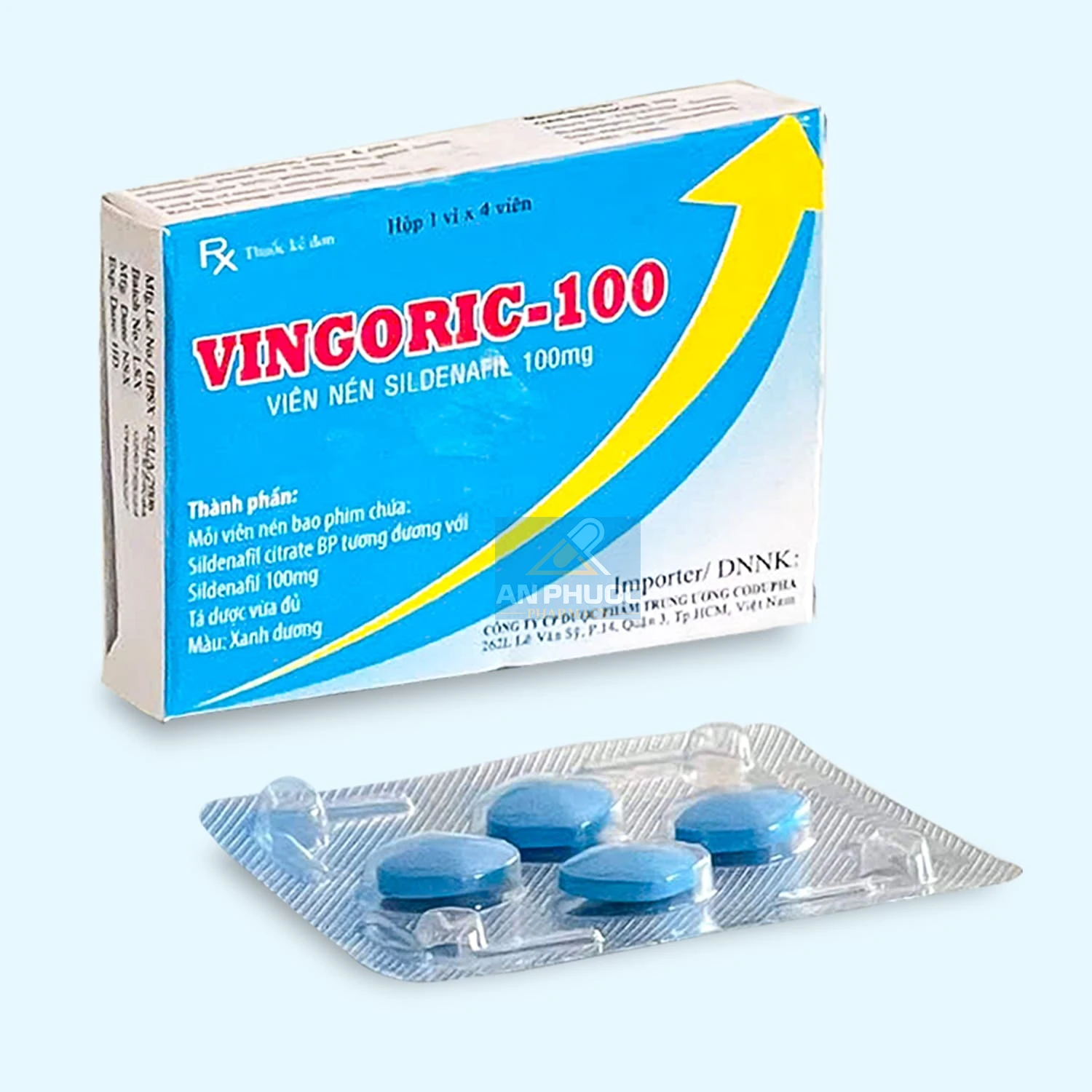 Thuốc điều trị rối loạn cương dương Vingoric®-100 | Hộp 4 viên