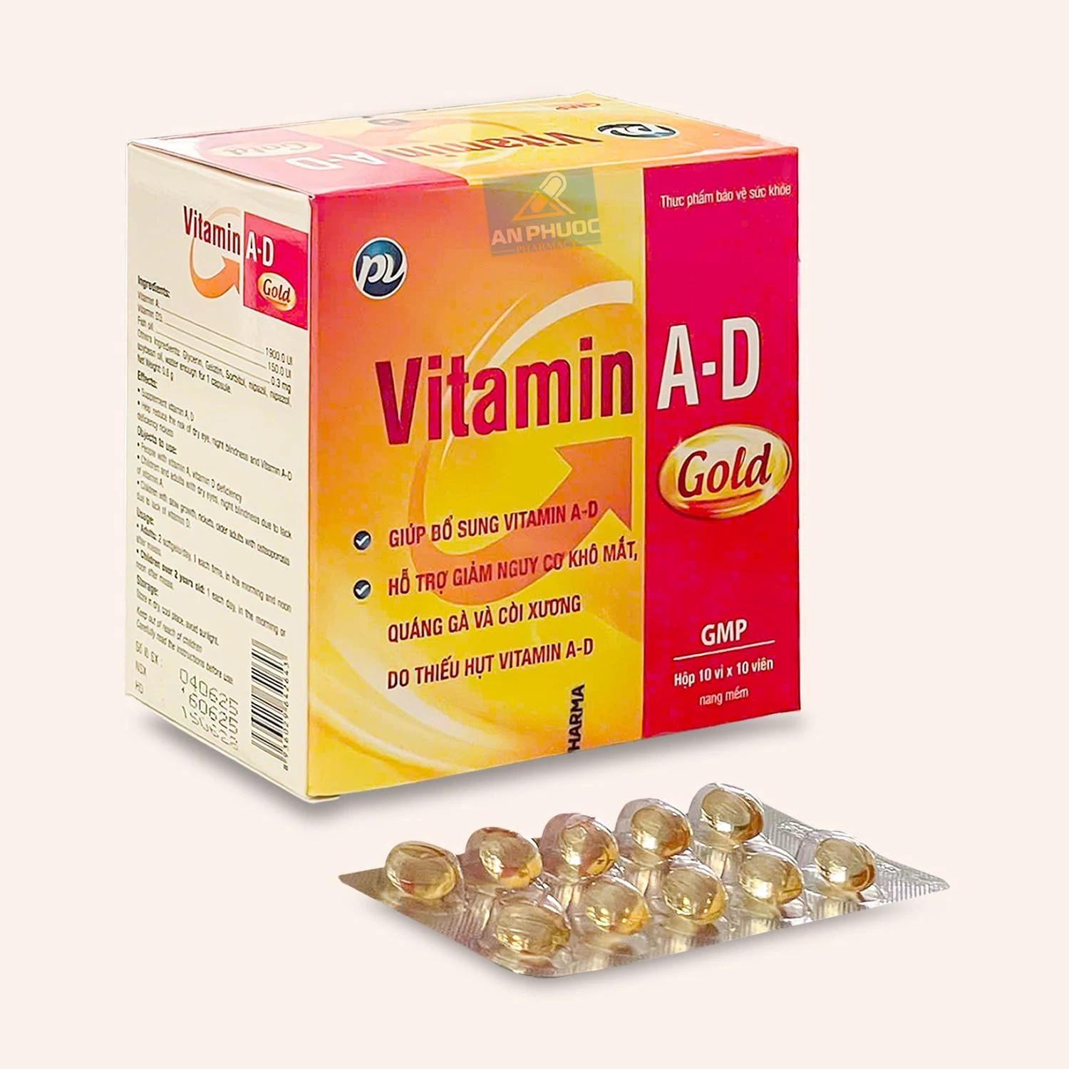 Viên uống giảm nguy cơ khô mắt Vitamin A-D Gold (Phúc Vinh)