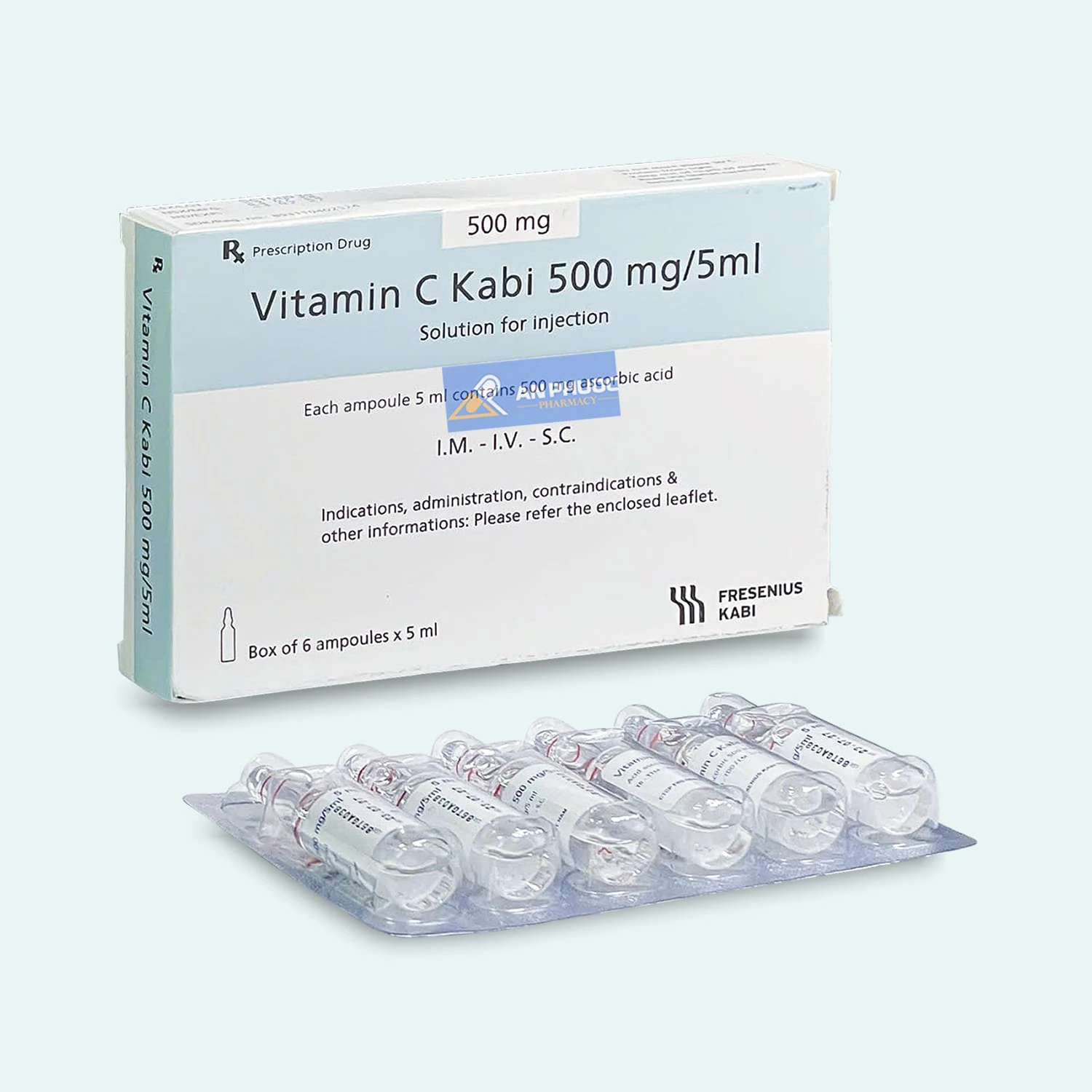Vitamin C Kabi® 500mg / 5ml | Hộp 6 ống x 5 ml