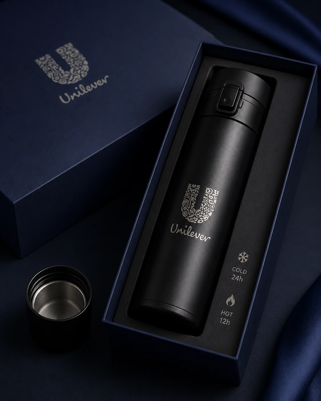 binh-giu-nhiet-mau-den-nham-khac-laser-logo-thuong-hieu-unilever-cao-cap