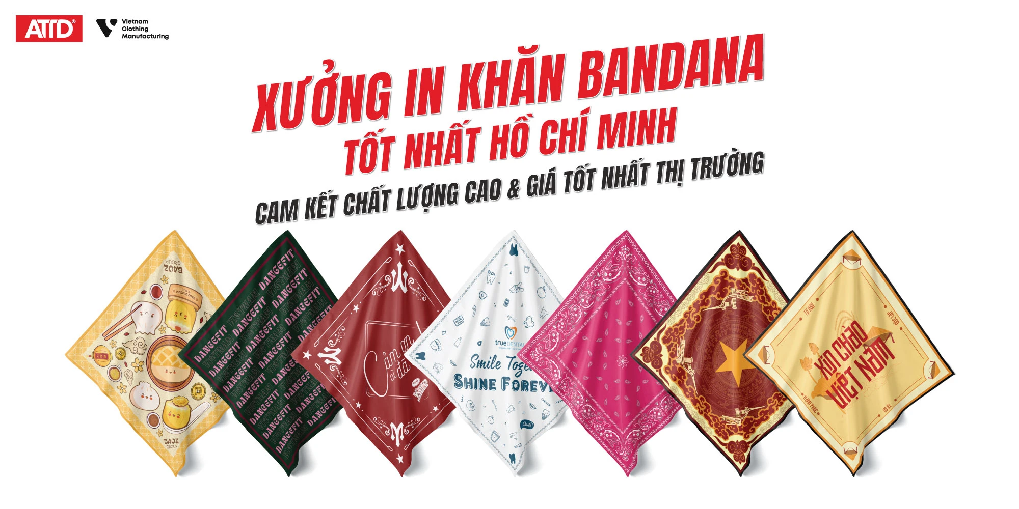 In Khăn Bandana Theo Yêu Cầu – Giá Tốt Nhất, Chất Lượng Cao Tại Áo Thun Thông Điệp