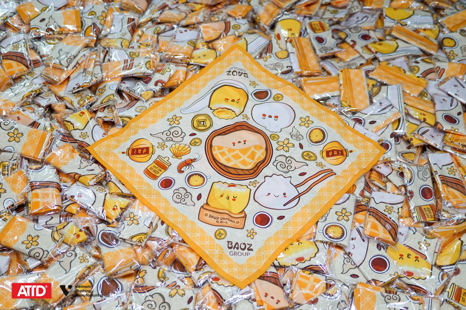 🥢 Khăn Bandana Baoz Dimsum – Thiết Kế Độc Quyền & Sản Xuất Bởi Áo Thun Thông Điệp