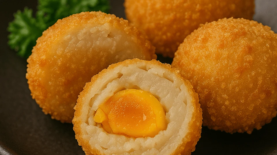 Thử ngay cách làm bánh khoai môn chiên xù nhân trứng muối lạ miệng mà hấp dẫn